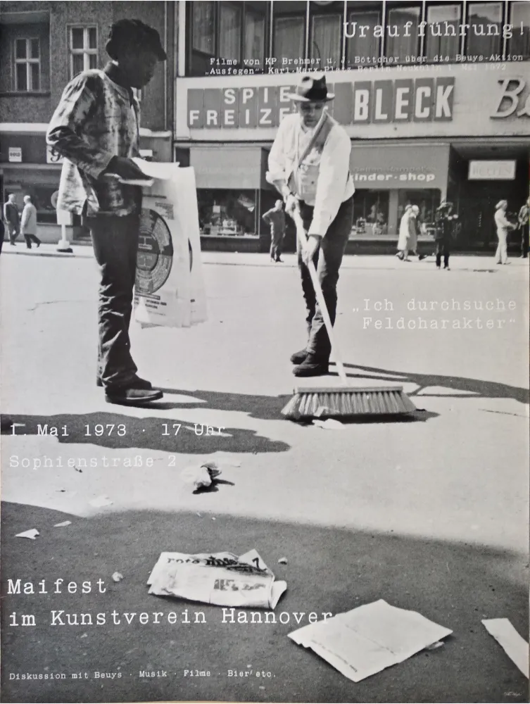 オフセット Beuys - „Uraufführung! Filme von KP Brehmer u. J. Böttcher über die Beuys-Aktion 'Ausfegen'