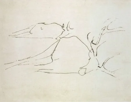 エッチングと　アクチアント Beuys - Zirkulationszeit: Tote Hirsche