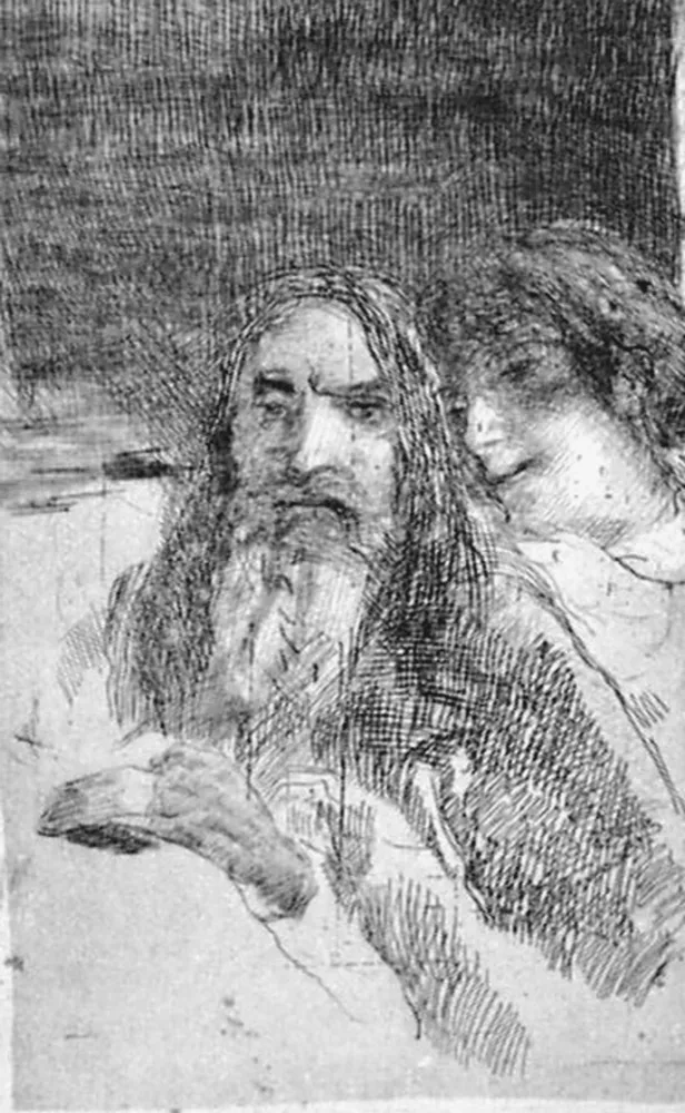 エッチング Bianchi - Studio di teste