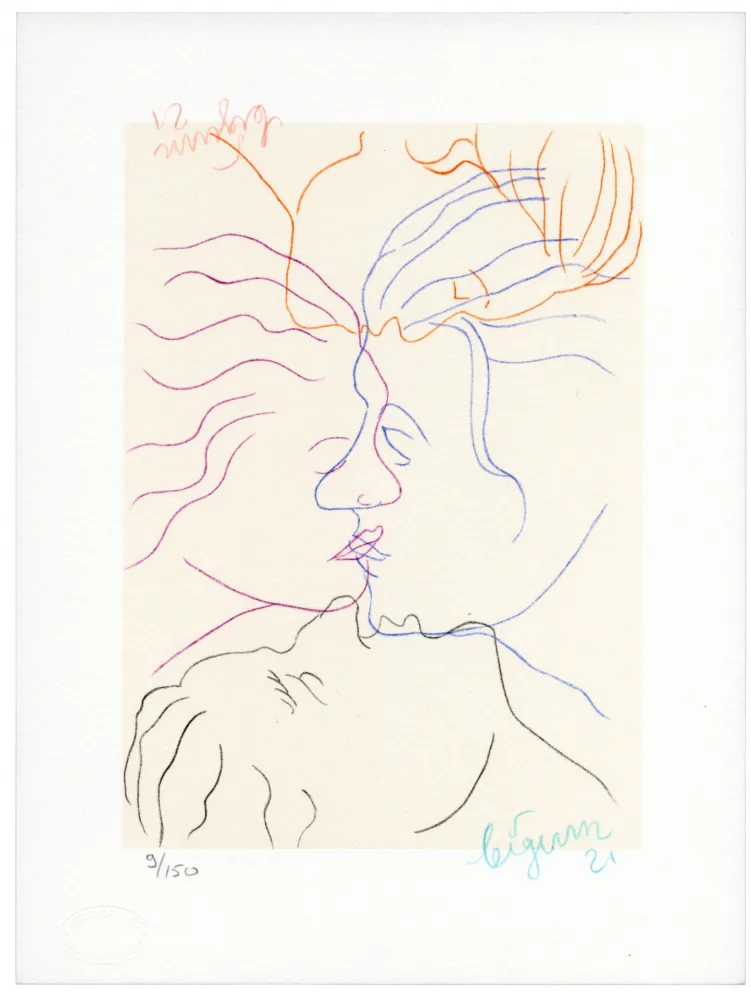 リトグラフ Bigum - Sans titre