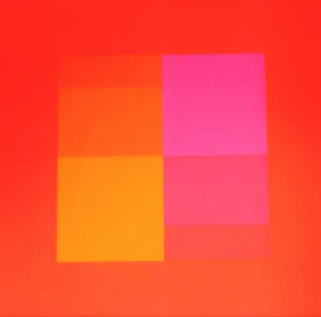 シルクスクリーン Bill - Composizione in rosso