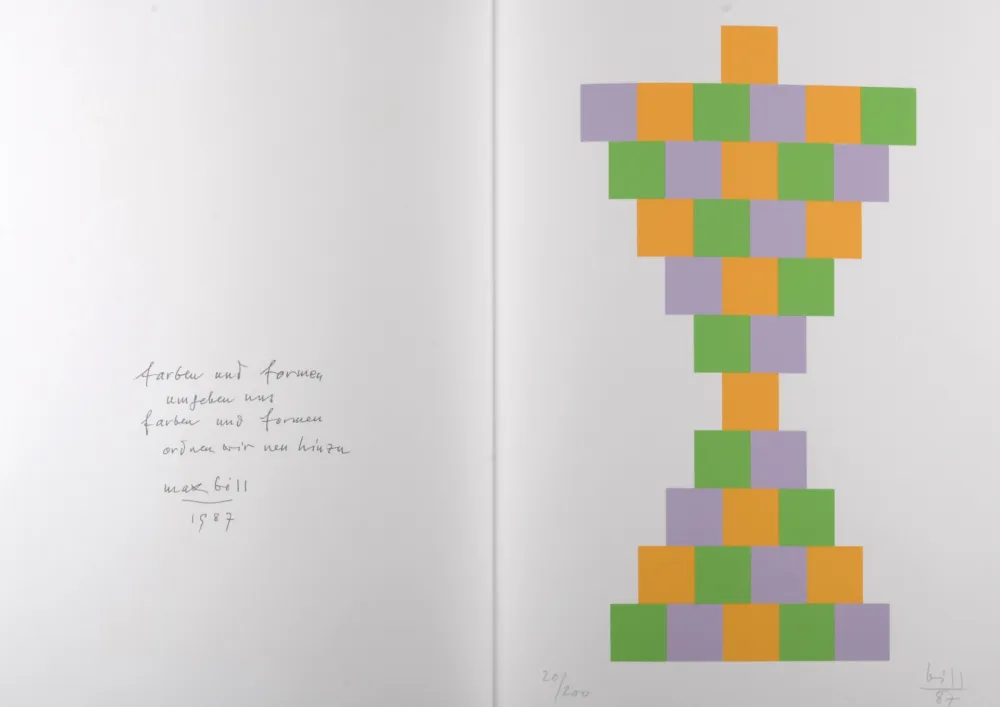 リトグラフ Bill - Farben und formen, 1987 - Hand-signed