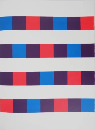 シルクスクリーン Bill - Motif en Trois couleurs,