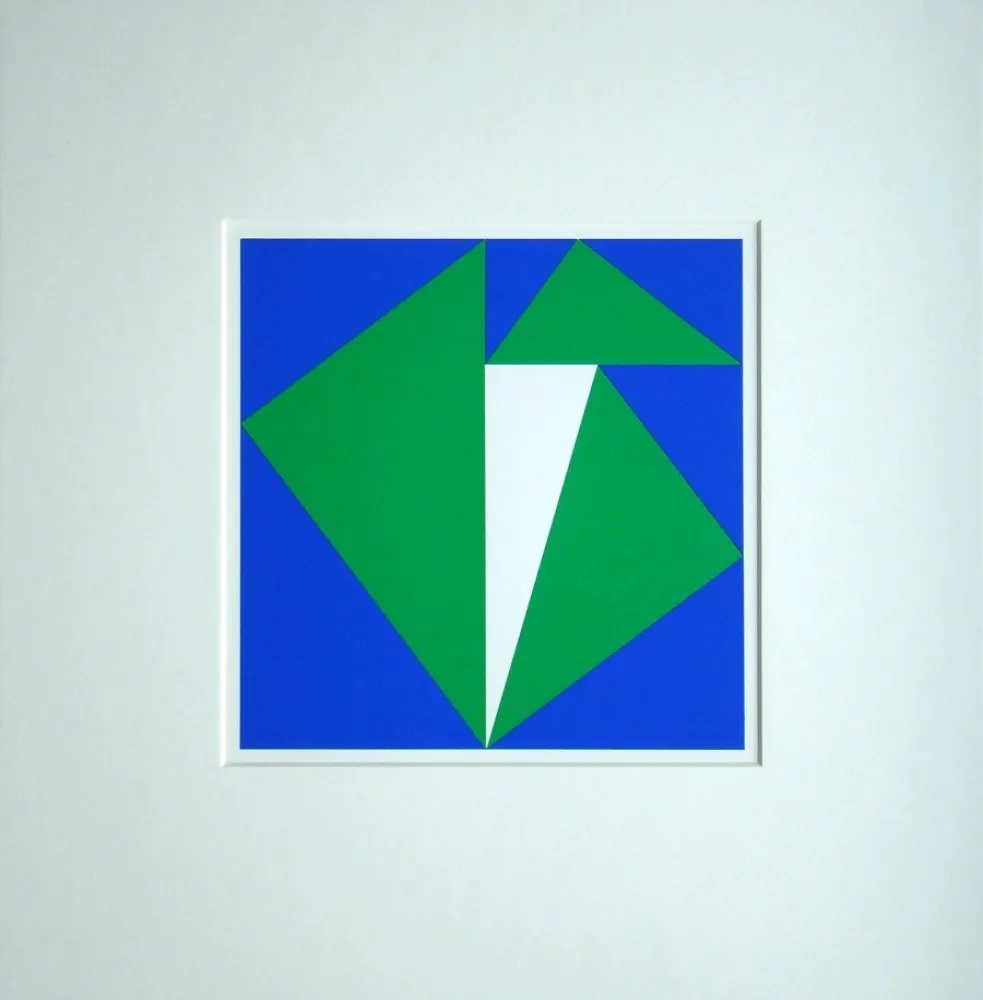 シルクスクリーン Bill - Neun pythagoräische Dreiecke abweichendes Dreieck umschliessend