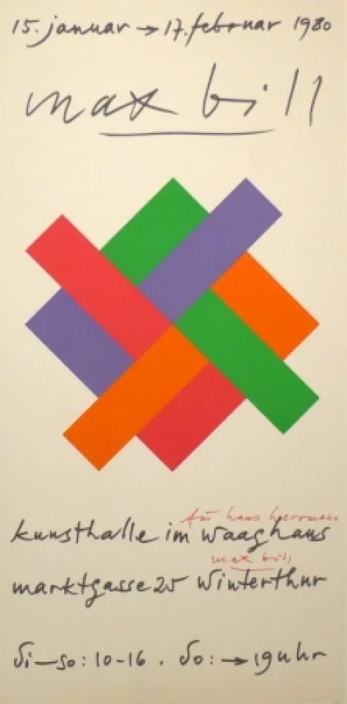 シルクスクリーン Bill - Plakat Kunsthalle Winterthur