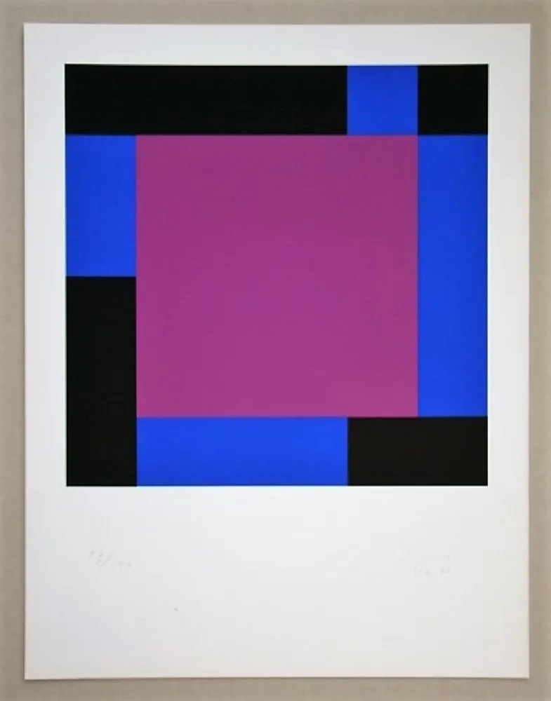 シルクスクリーン Bill - Quadrat in gegenläufigen Reflexionen