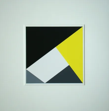 シルクスクリーン Bill - Von vier pythagoräischen Dreiecken umschlossenes Weiss