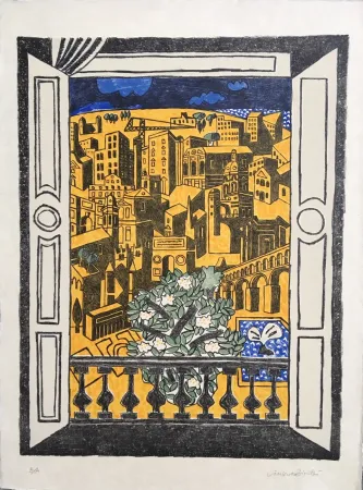 リトグラフ Bioulès - Millénaire de Montpellier