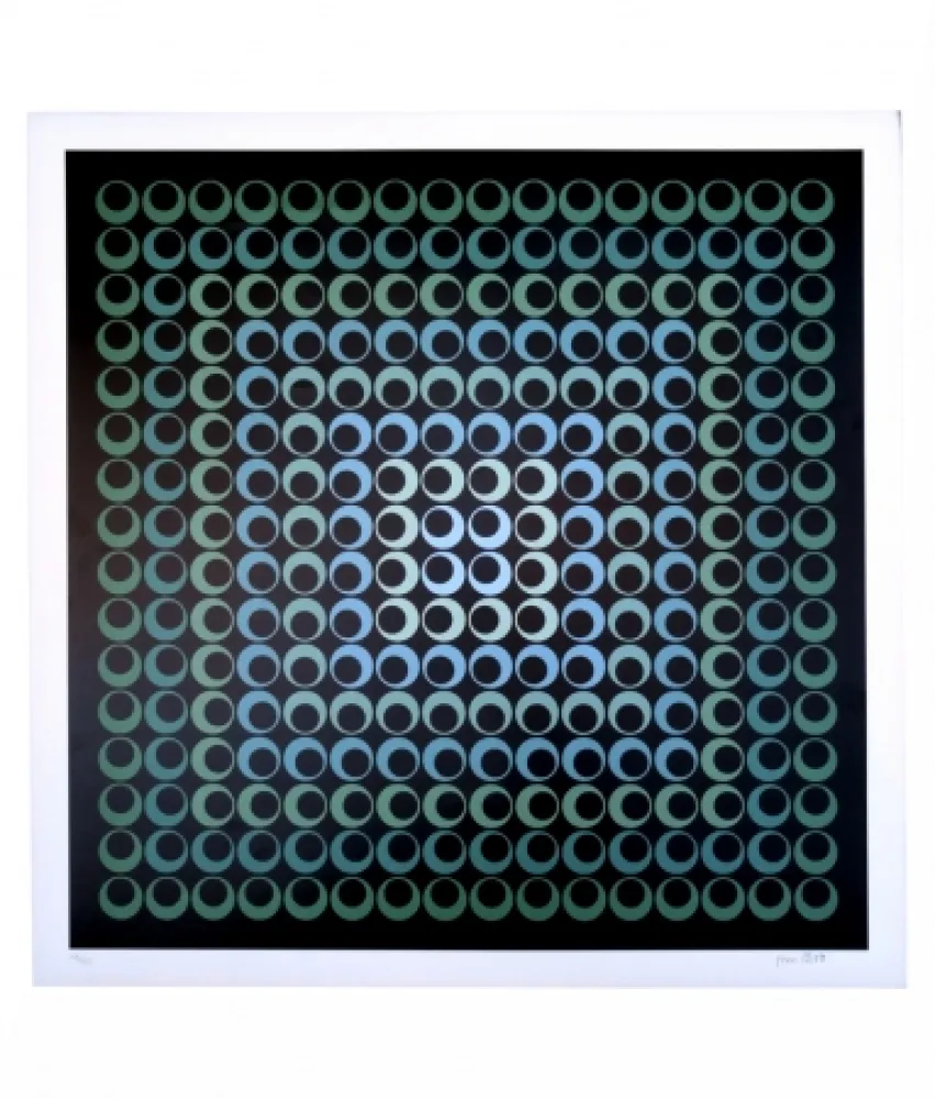 シルクスクリーン Bird - Tribute to Vasarely