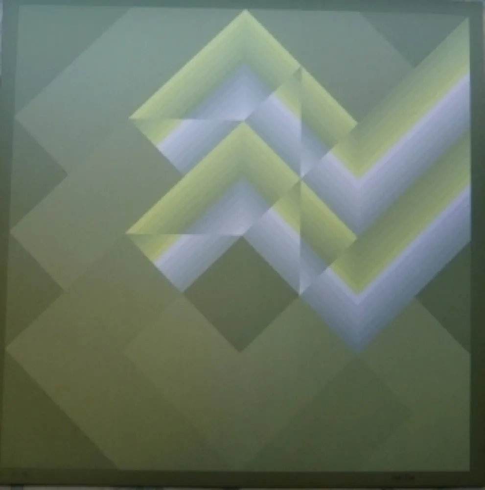 リトグラフ Bird - Tribute to vasarely