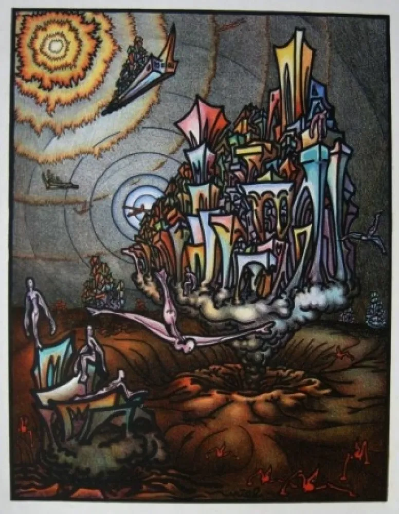 リトグラフ Birnbaum - Auf einem anderen Stern / On Another Star