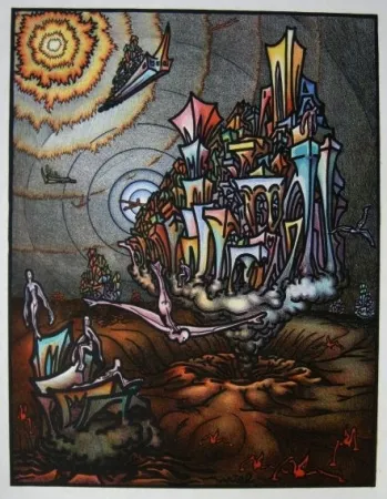 リトグラフ Birnbaum - Auf einem anderen Stern / On Another Star