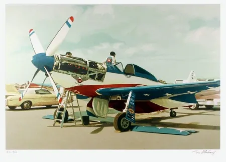 リトグラフ Blackwell - Red, White & Blue Mustang