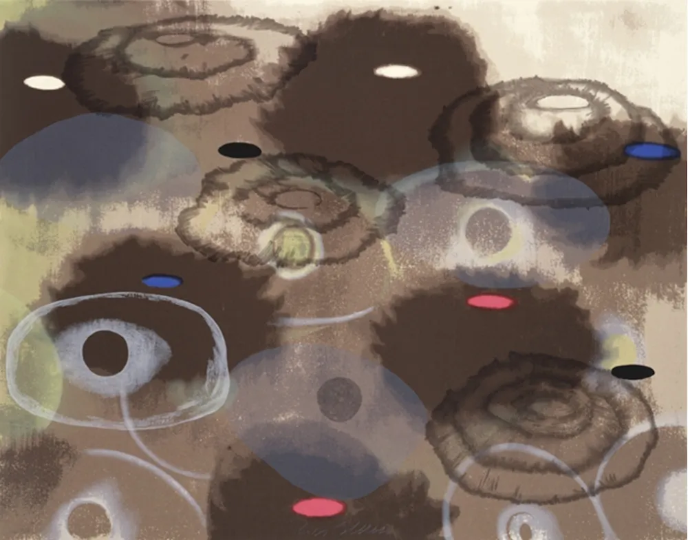 シルクスクリーン Bleckner - Just Because II