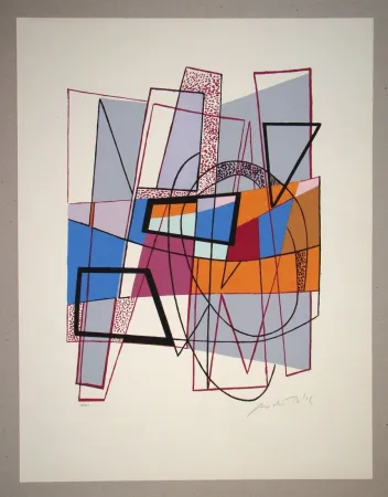 シルクスクリーン Bloc - Composition abstrait