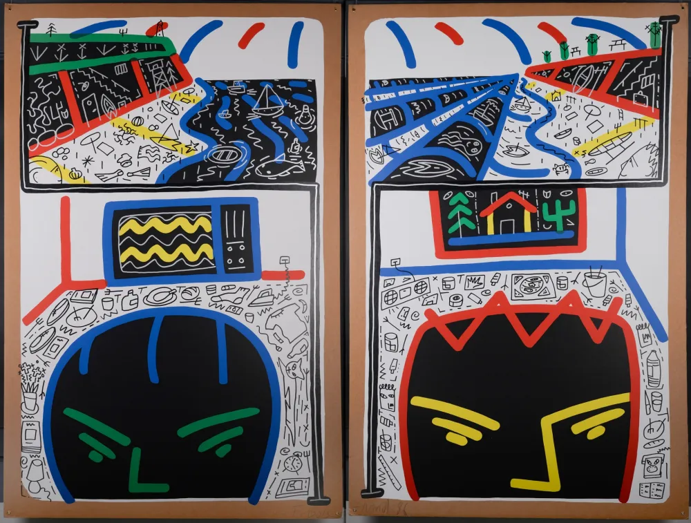 シルクスクリーン Boisrond - Rêve de plage, 1986 (Diptyque)