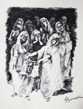 彫版 Bonabel - Louis-Ferdinand Céline / Lucette Almansor - Gravure Originale - Répétion ballet en costume