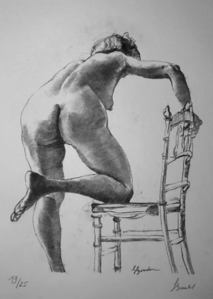 リトグラフ Bonabel - Louis-Ferdinand Céline - Nu Feminin / Female Nude - 1938