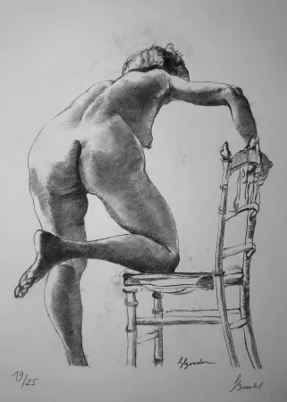 リトグラフ Bonabel - Louis-Ferdinand Céline - Nu Feminin / Female Nude - 1938