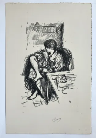 リトグラフ Bonnard - Femme assise faisant sa toilette. 1925.