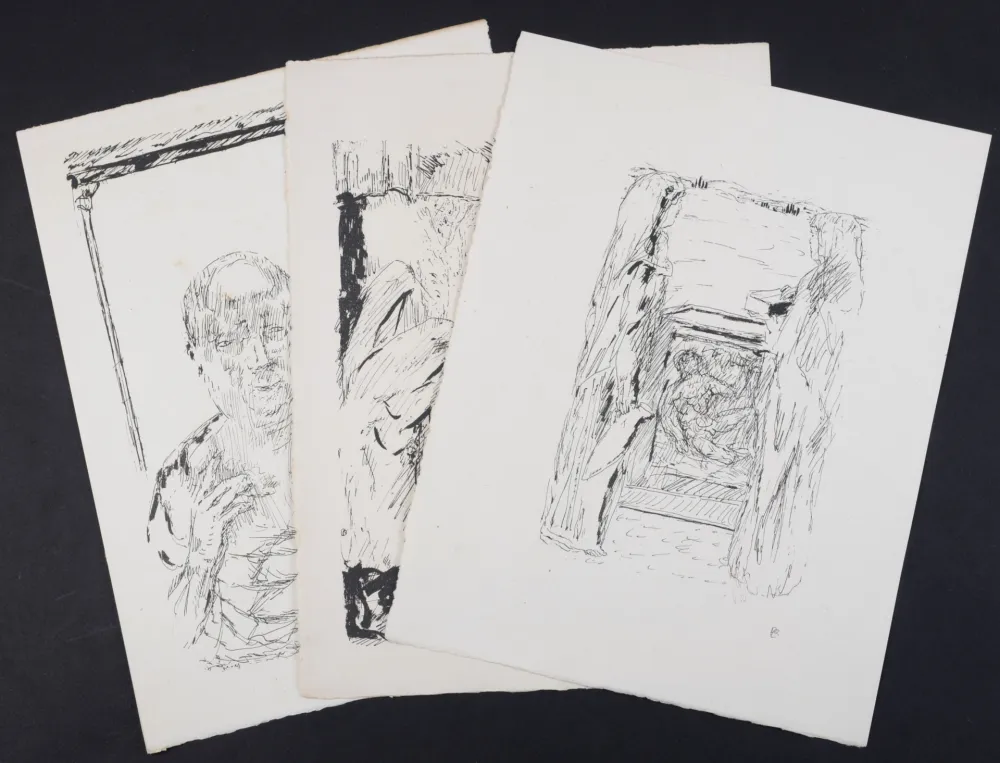 リトグラフ Bonnard - La vie de Sainte Monique #8, 1930 - Set of 3 lithographs