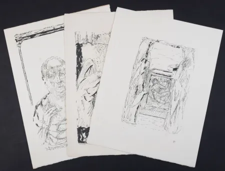 リトグラフ Bonnard - La vie de Sainte Monique #8, 1930 - Set of 3 lithographs