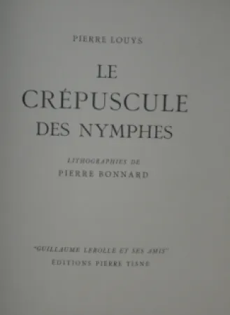 挿絵入り本 Bonnard - LE CREPUSCULE DES NYMPHES