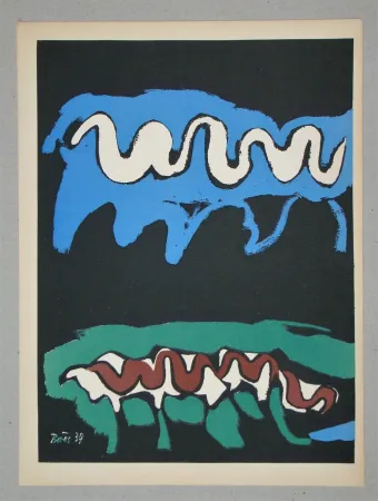 リトグラフ Bores - Les quatre éléments - Terre