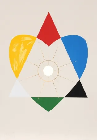 シルクスクリーン Borofsky - The Balance of Love and Work Produces Energy