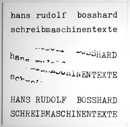 挿絵入り本 Bosshard - Schreibmaschinentexte. 