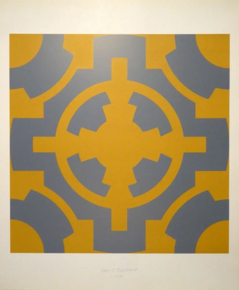 シルクスクリーン Bosshard - Zentralsymmetrische Architekturgrundrisse. 