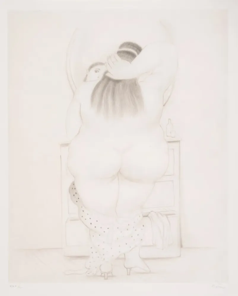 リトグラフ Botero - Mujer ante el espejo