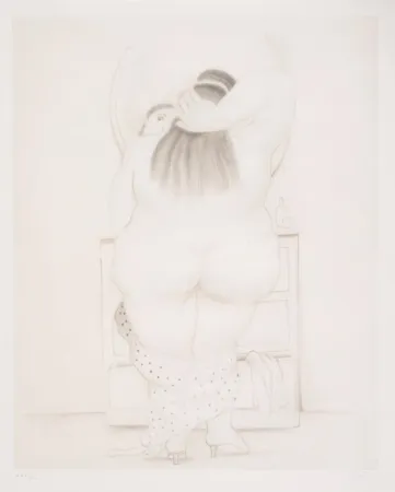 リトグラフ Botero - Mujer ante el espejo