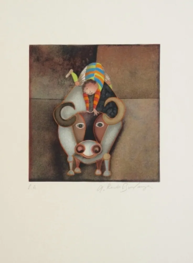 エッチング Boulanger - Garçon et Boeuf