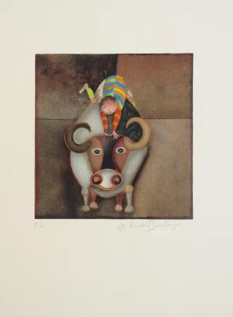 エッチング Boulanger - Garçon et Boeuf