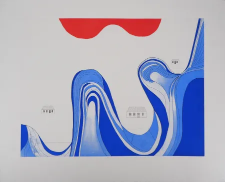 彫版 Bourgeois - Paysage au lac