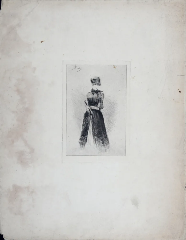 彫版 Boutet - Élégante à l'éventail, c. 1900