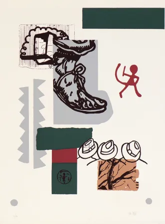 シルクスクリーン Bouzo - Comeré un poco sus dedos