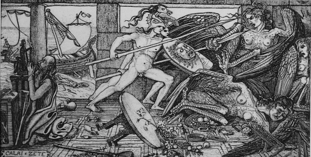 エッチング Bozzetti - Calai e Zete. 4 versione