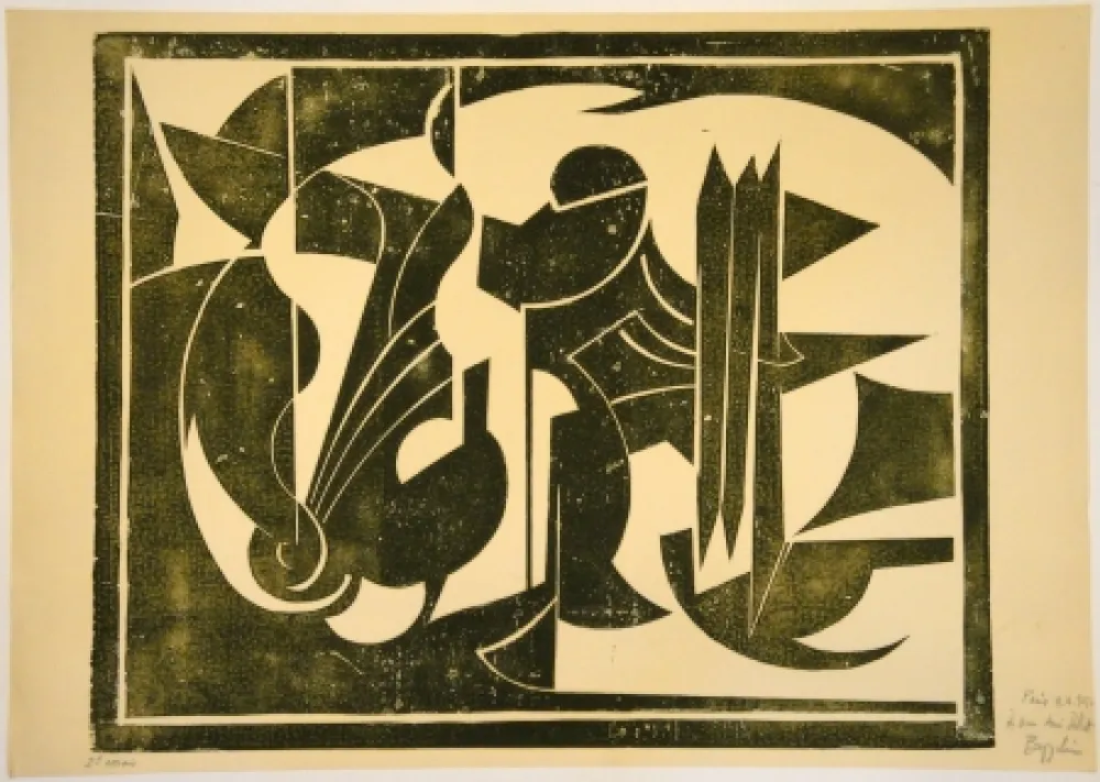 リノリウム彫版 Bozzolini - Untitled