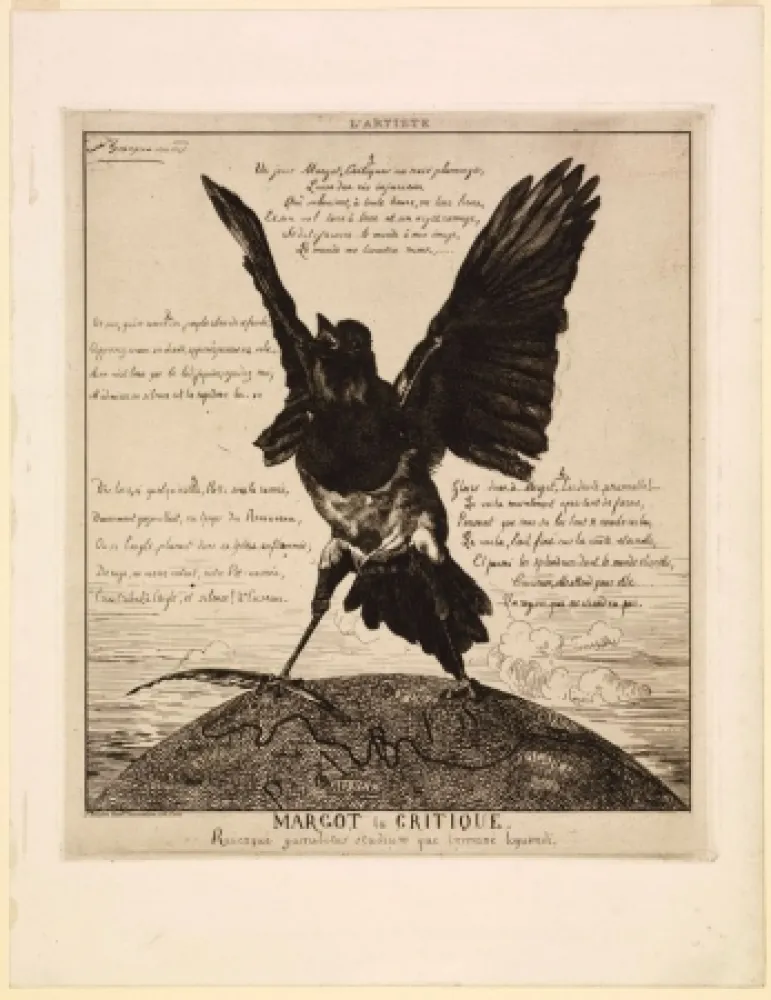 彫版 Bracquemond - Margot la critique / Une pie