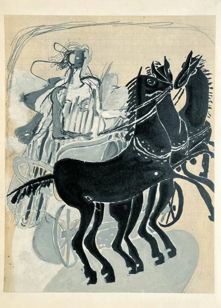 リトグラフ Braque (After) - Carnets intimes de Braque XI