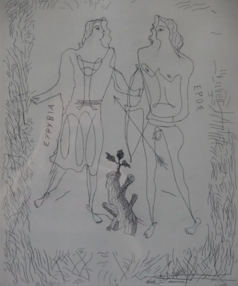 エッチング Braque - Eurybia et Eros