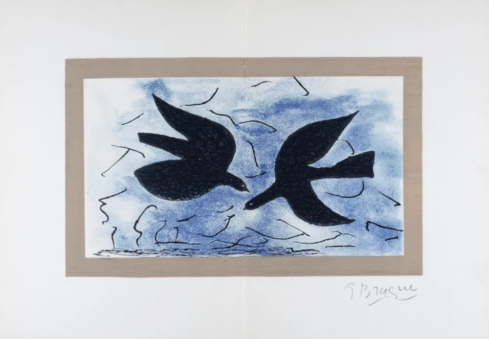 リトグラフ Braque - Les deux Oiseaux, 1966