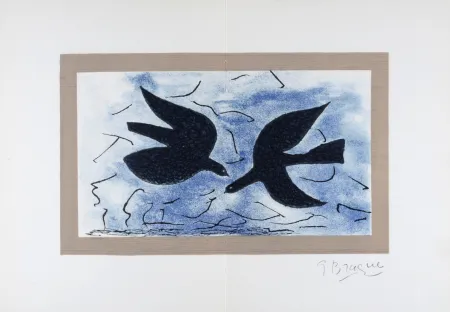 リトグラフ Braque - Les deux Oiseaux, 1966