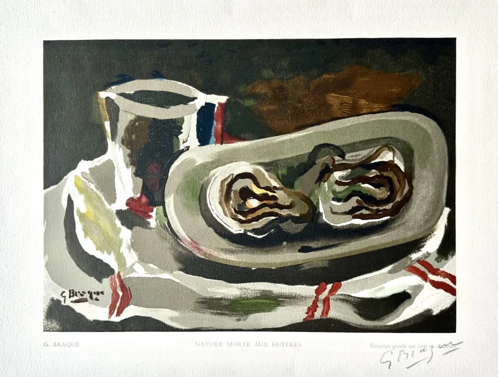 木版 Braque - Nature Morte aux Huitres 