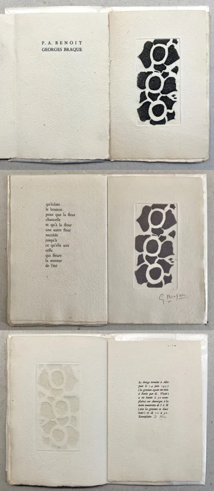 挿絵入り本 Braque - P.A.B. NÉ LE. Avec une gravure de Georges Braque (1957)