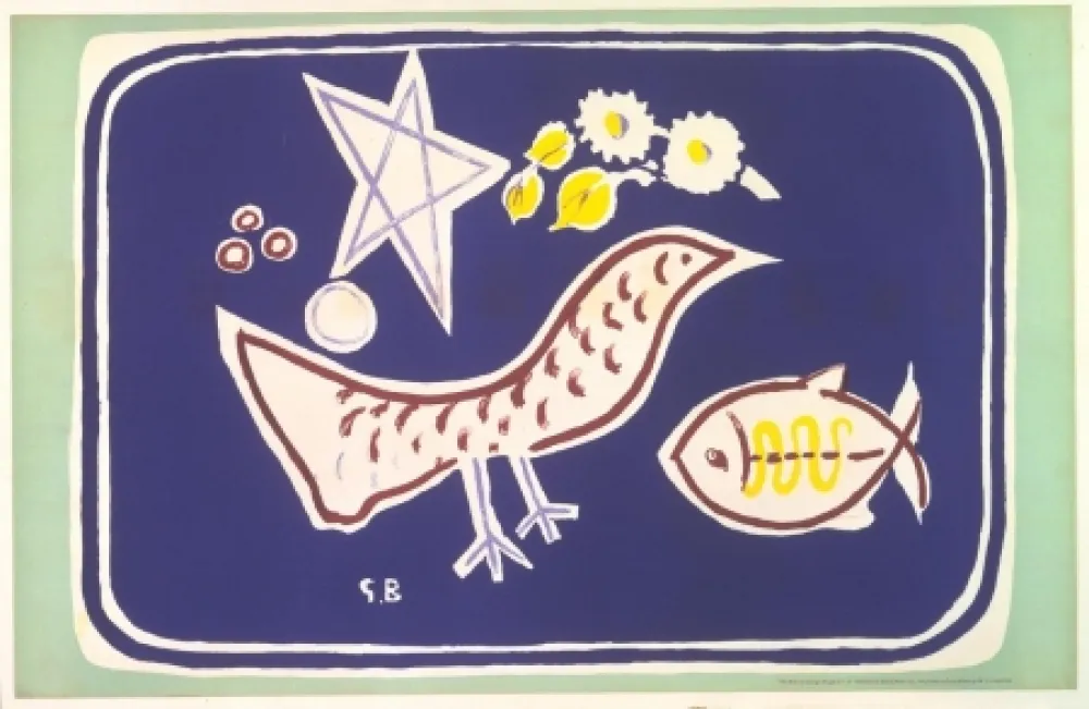 リトグラフ Braque - The bird