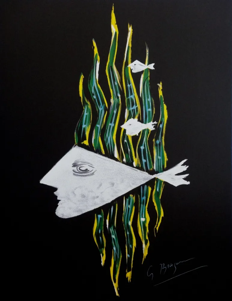 リトグラフ Braque - Vie sous marine