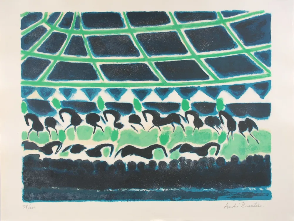 リトグラフ Brasilier - La Ronde des Chevaux de Cirque - The Round of Circus Horses